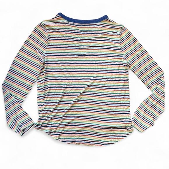 Y2k 2000s twee mudd primary colors striped long sleeve tee womens size large - Picture 2 of 6